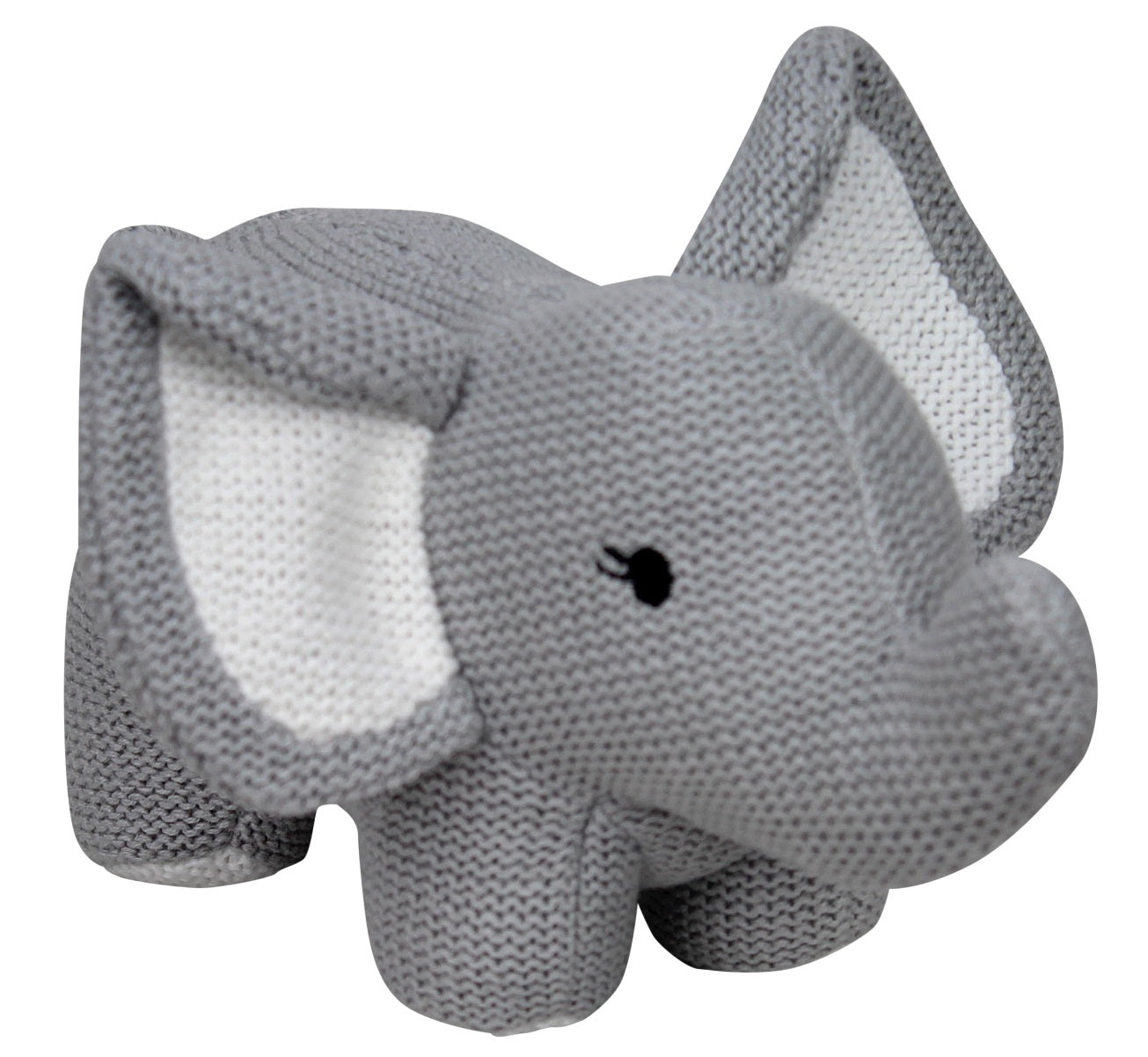Knitted Elephant Toy with Rattle