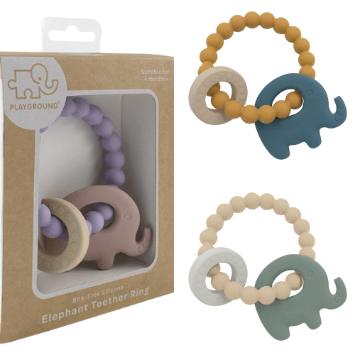 Silicone Elephant and Ring Teethers