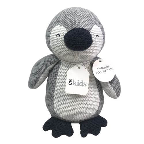Grey knitted musical Penguin