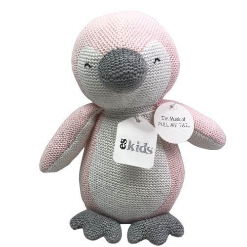 Pink knitted musical Penguin