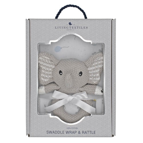 elephant rattle and jersey swaddle