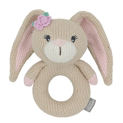 bunny knitted ring rattle