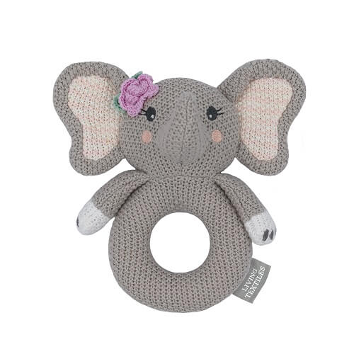 ella elephant knitted ring rattle
