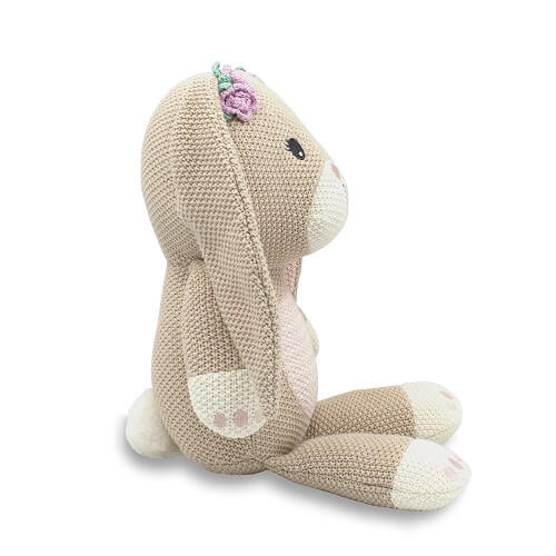 bunny knitted toy sideview