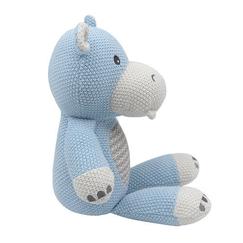 hippo knitted toy sideview