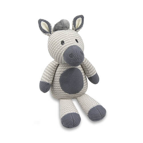 zebra knitted toy