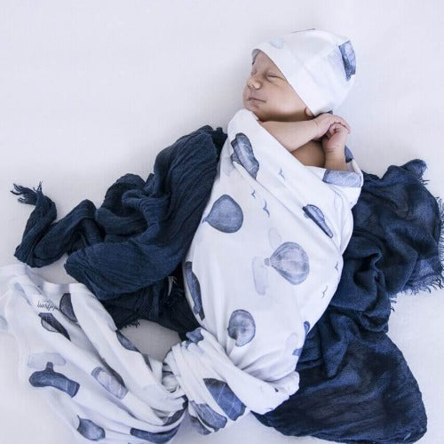 cloud chaser swaddle and beanie