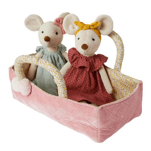 Dorothy mouse and Myrtle mouse in basket