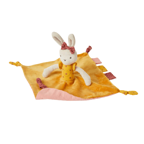 bunny comforter with knots and tassels