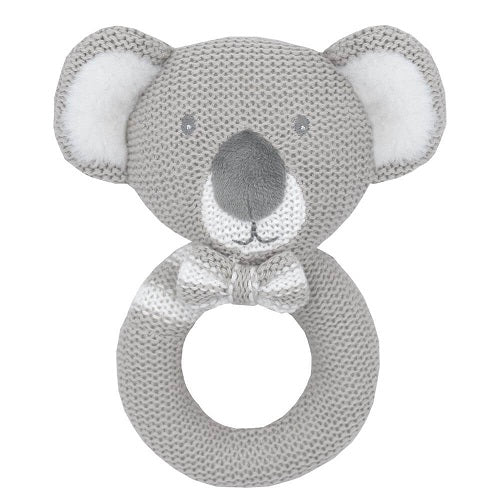 Grey koala knitted ring rattle
