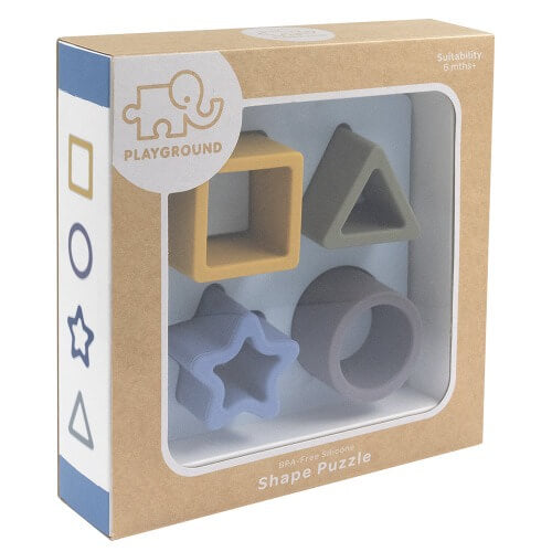 shape puzzle in box - Blue