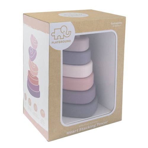 Silicone heart stacking tower in box