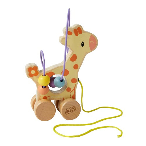 Giraffe pull along wooden toy