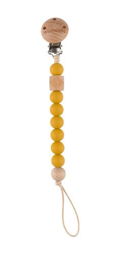 mustard dummy chain pacifier clip